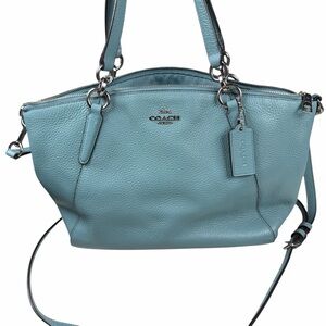Coach Small Kelsey Satchel F28993 in Cloud Blue Refined Pebble Leather